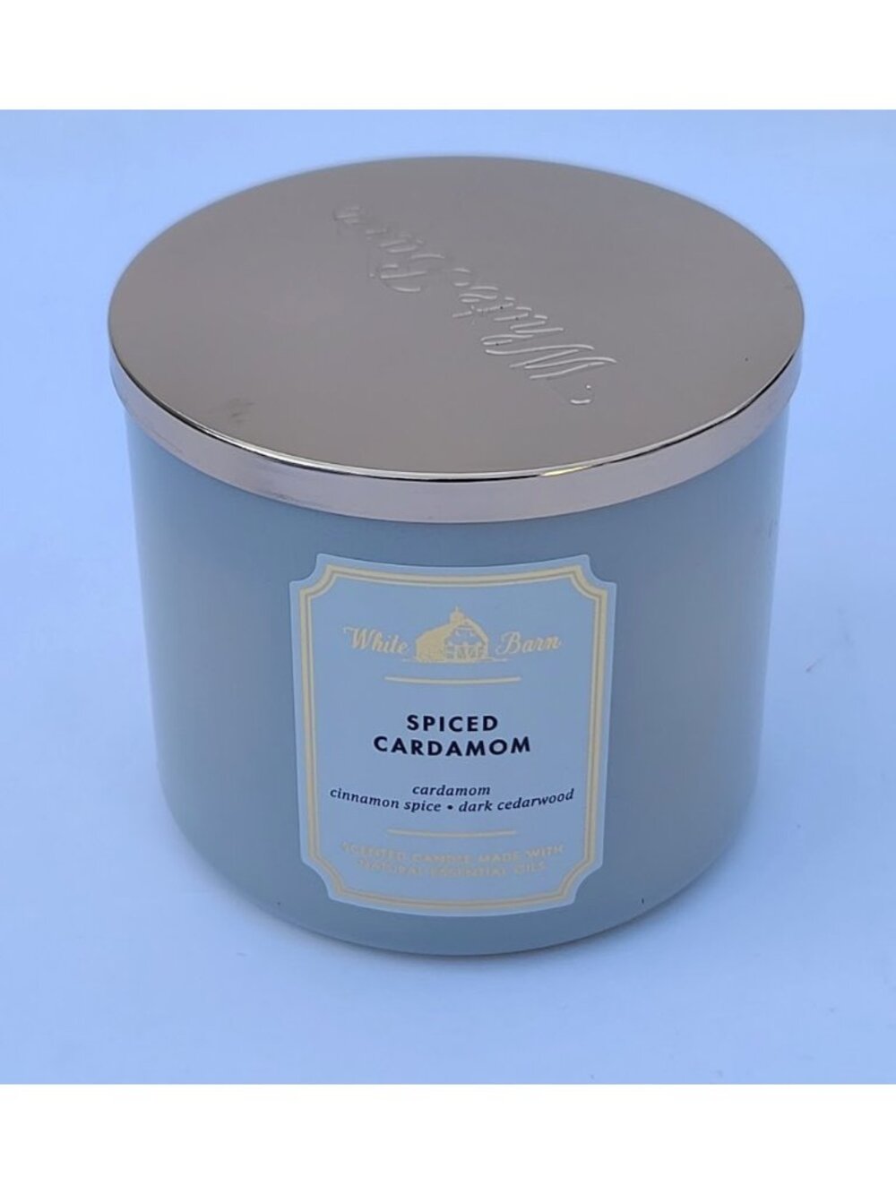 Bath & Body Works SPICED CARDAMOM 3 Wick Candle 14.5 Oz White Barn RETIRED NEW
